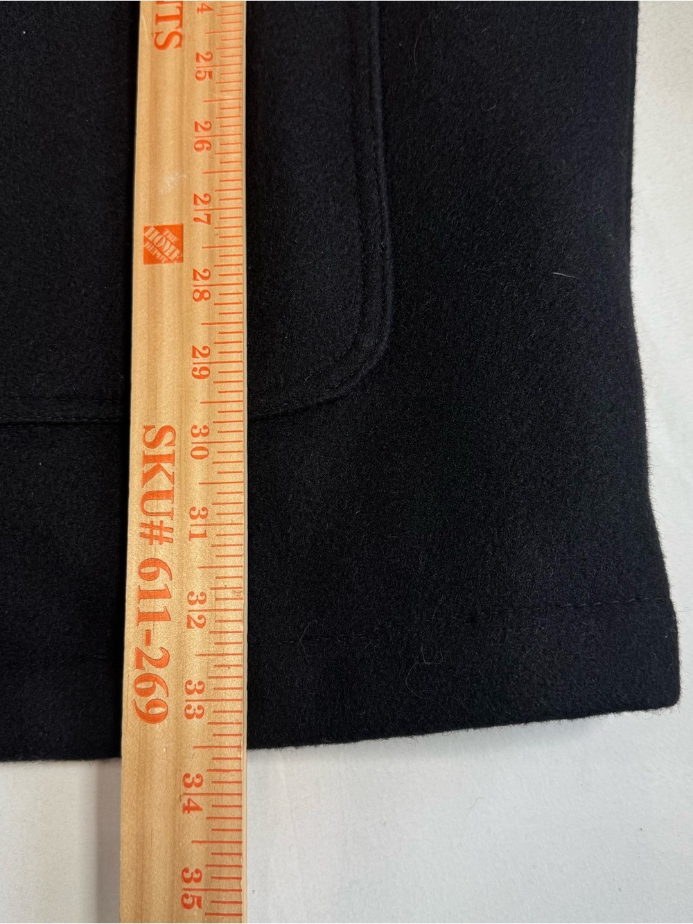 Roots Black Pea Coat with Brown Corduroy Collar - Picture 9 of 11
